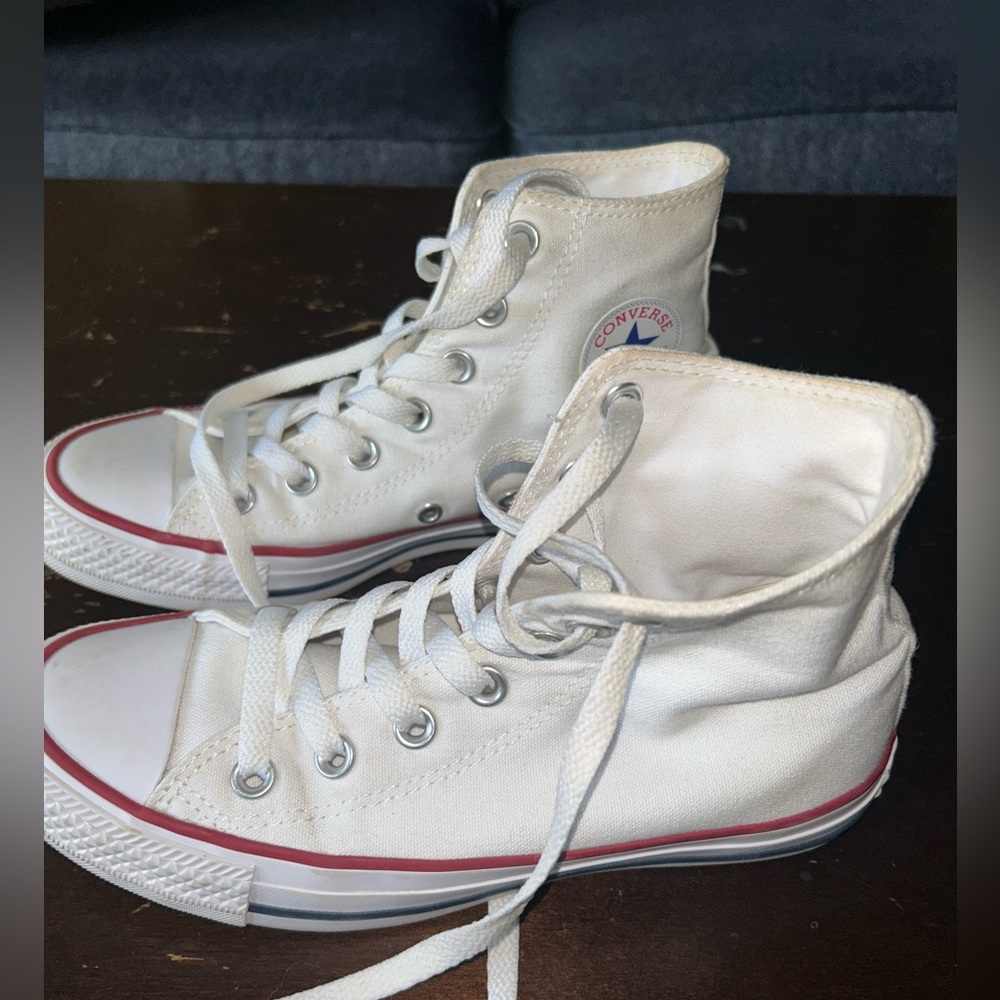 White high top converse women’s 6